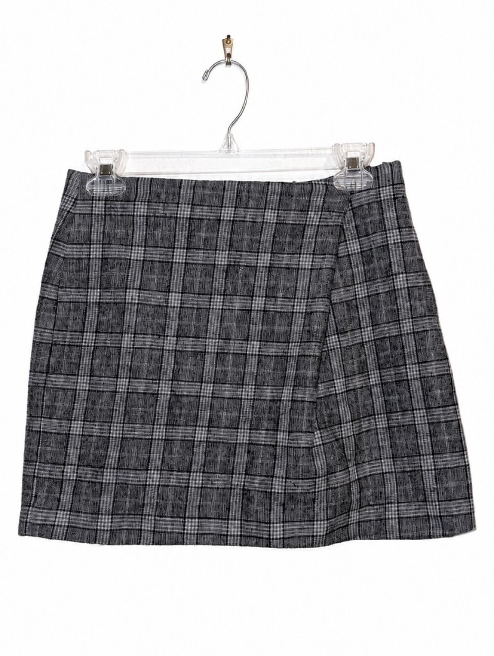 Gray Plaid A-Line Skirt